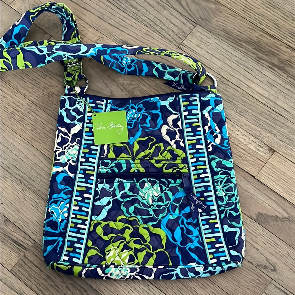 Vera Bradley Blue and Green Crossbody Hipster Katalina Blues